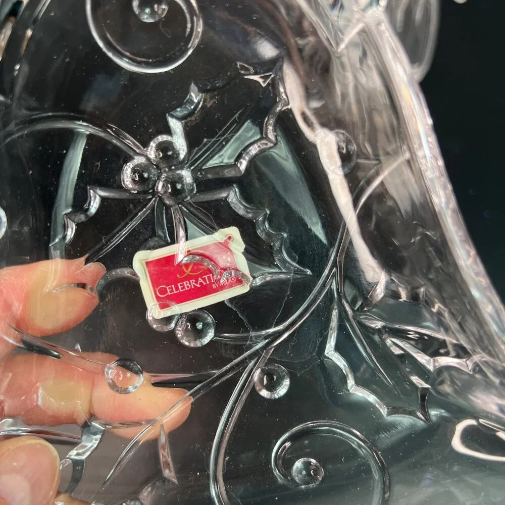 Mikasa Angel Tea Candle Holder & Bell Shaped Clear Crystal Candy Dish Christmas